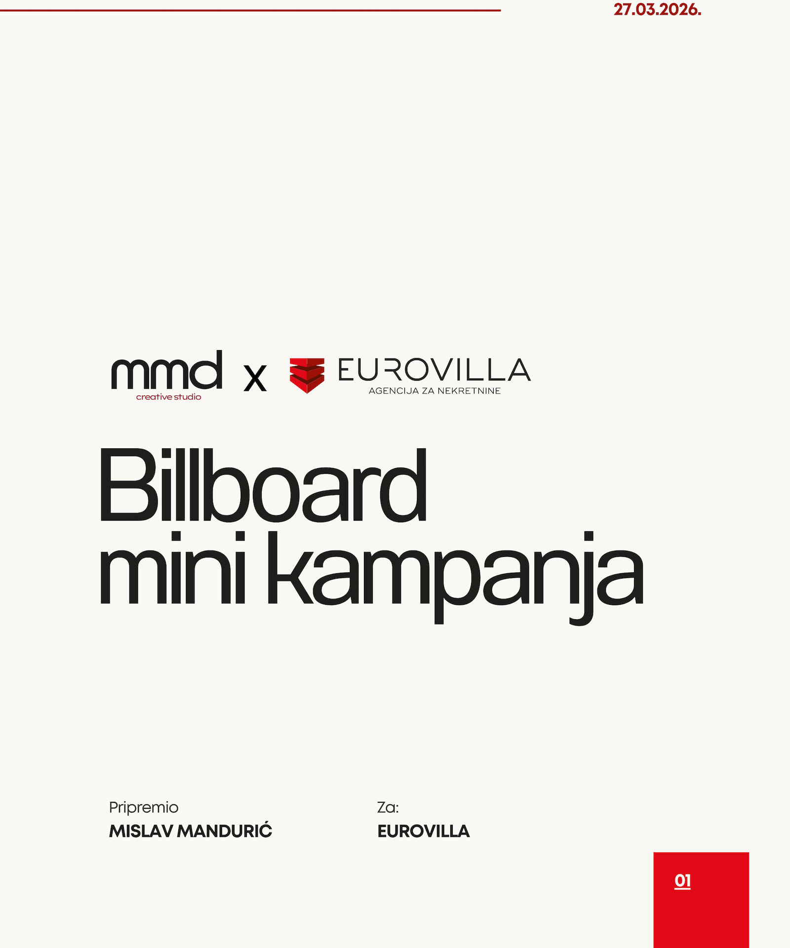 Naslovnica prezentacije Billboard mini kampanja